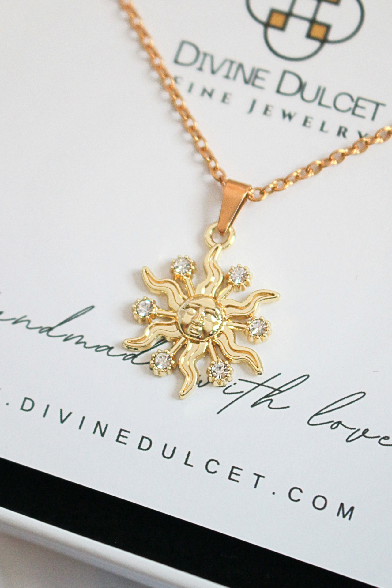 "Sunlight" | 24K CZ Sun Pendant Necklace