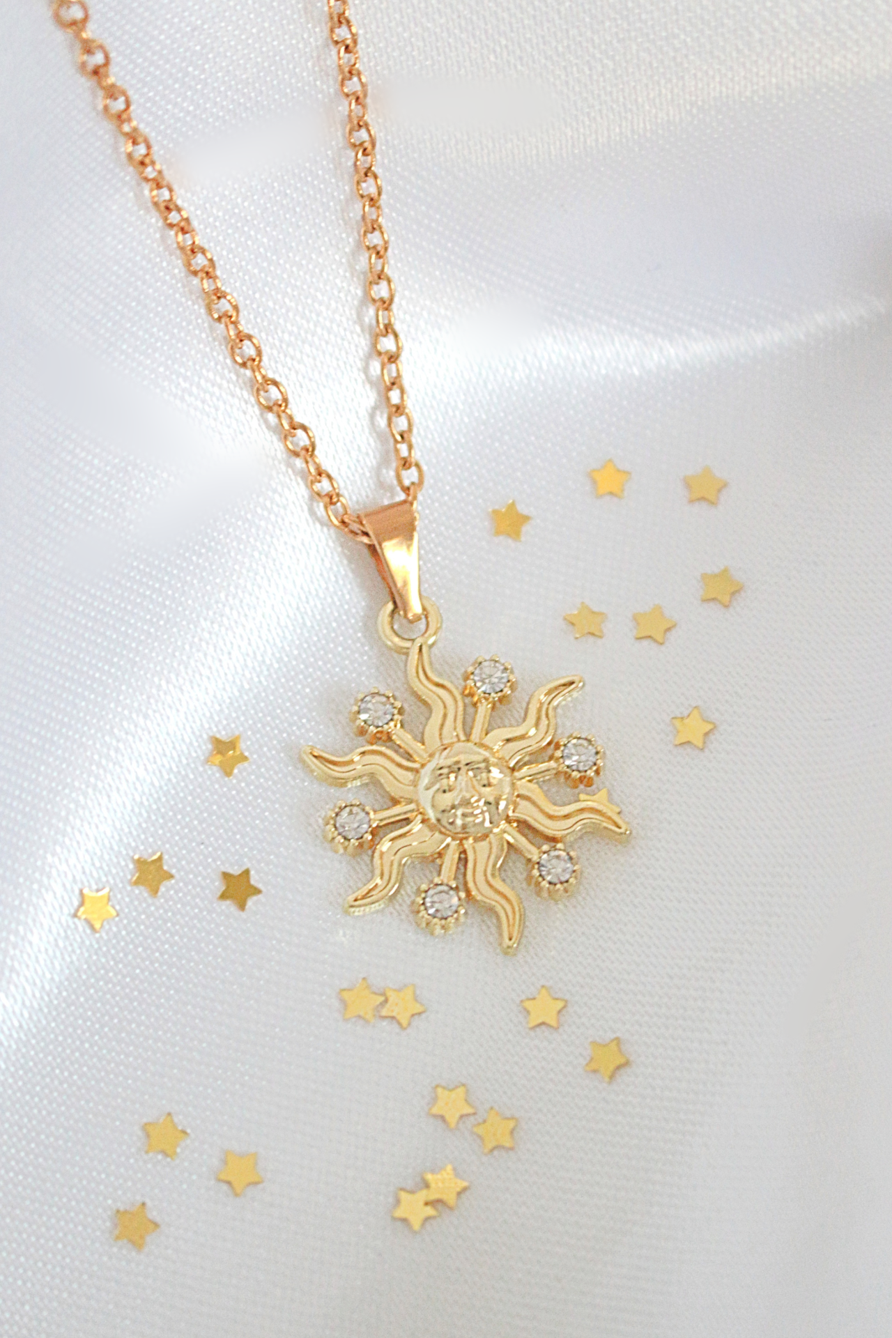 "Sunlight" | 24K CZ Sun Pendant Necklace