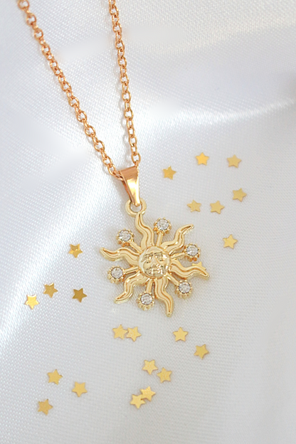 "Sunlight" | 24K CZ Sun Pendant Necklace
