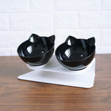 Elevated Double-Bowl Cat Feeding Station