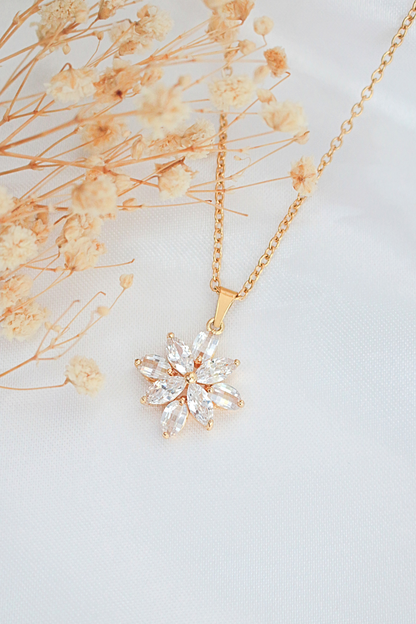 "Spring" | 24K CZ Flower Pendant Necklace