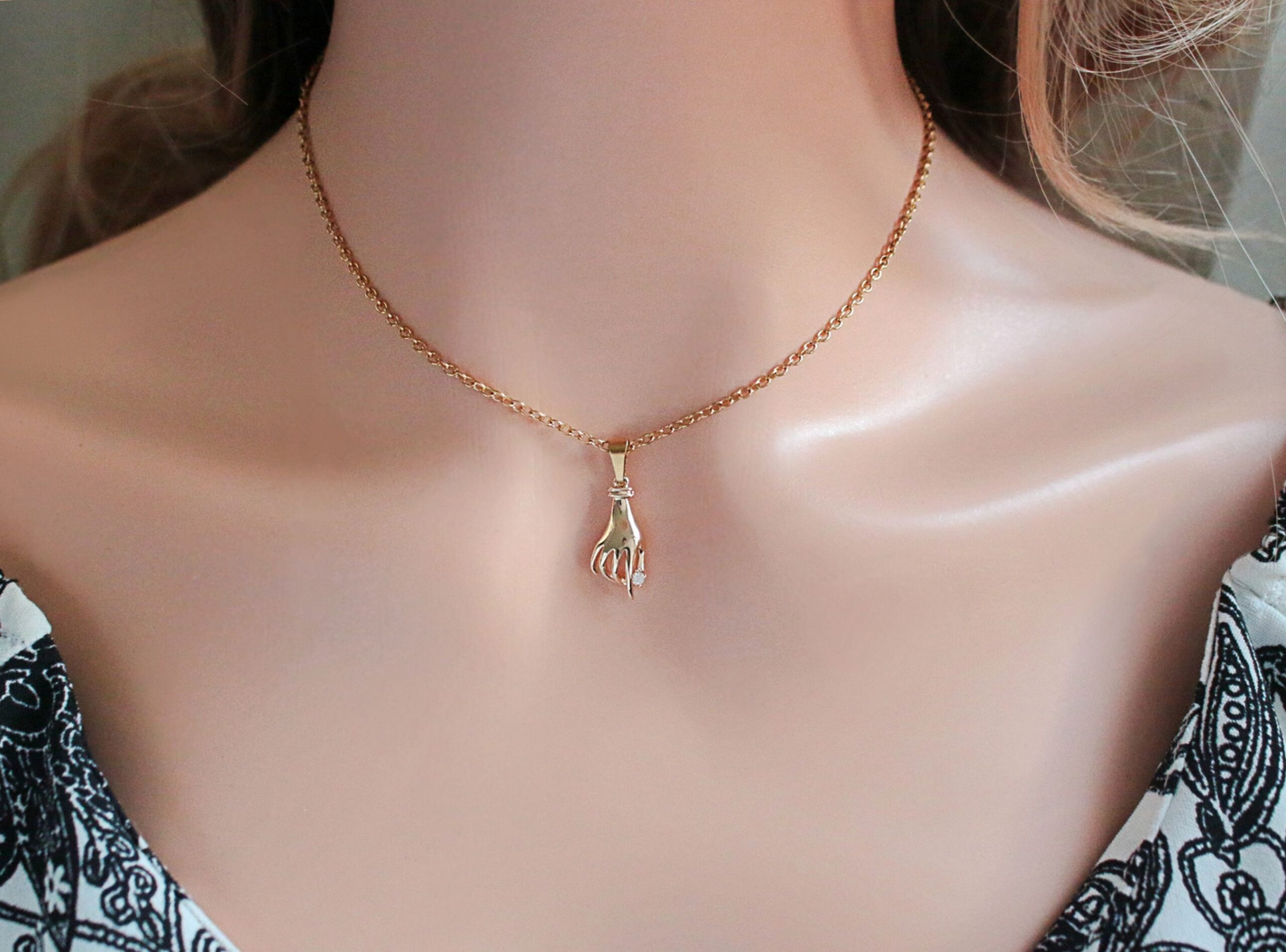 "Magic Hand" | 24K CZ Hand Pendant Necklace