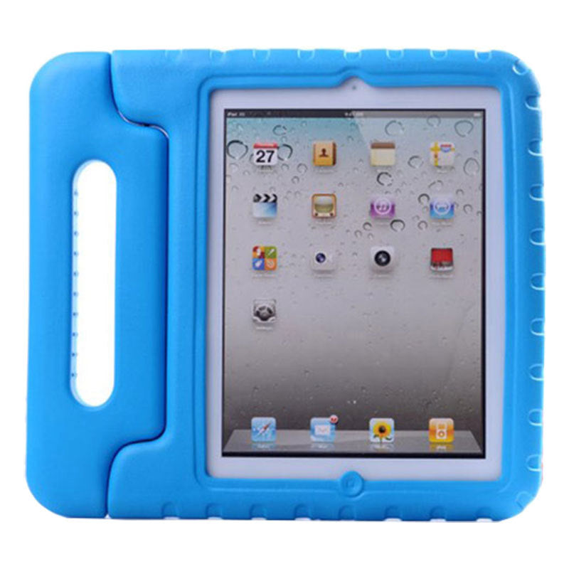 a blue case with a screen