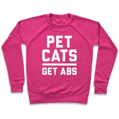 PET CATS GET ABS (WHITE) CREWNECK SWEATSHIRT