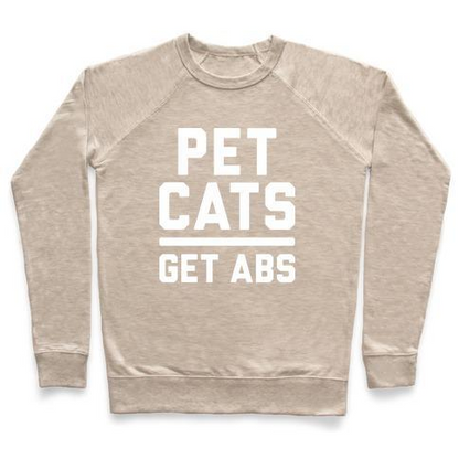 PET CATS GET ABS (WHITE) CREWNECK SWEATSHIRT