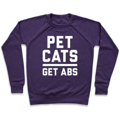 PET CATS GET ABS (WHITE) CREWNECK SWEATSHIRT