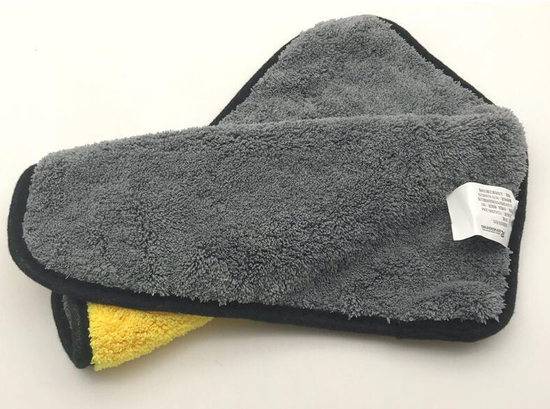 a grey and yellow towel