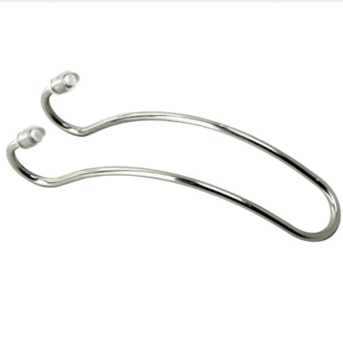 a pair of silver ear buds