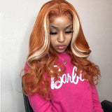 4x4 Human Hair Wig with Highlighted Color 613