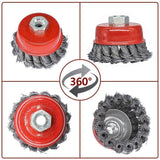 4Pcs Twist Knot Semi Flat Wire Wheel Cup Brush Set Kit For Angle Grinder M14 UK