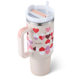40 oz Insulated Stainless Steel Tumbler with Handle and Straw