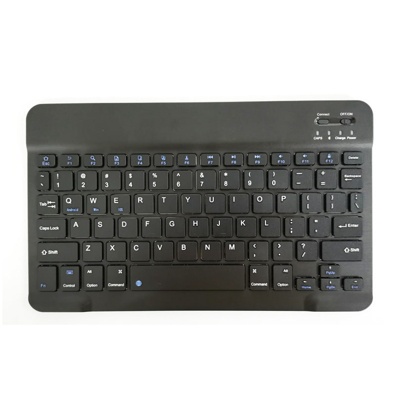 a black keyboard with white text