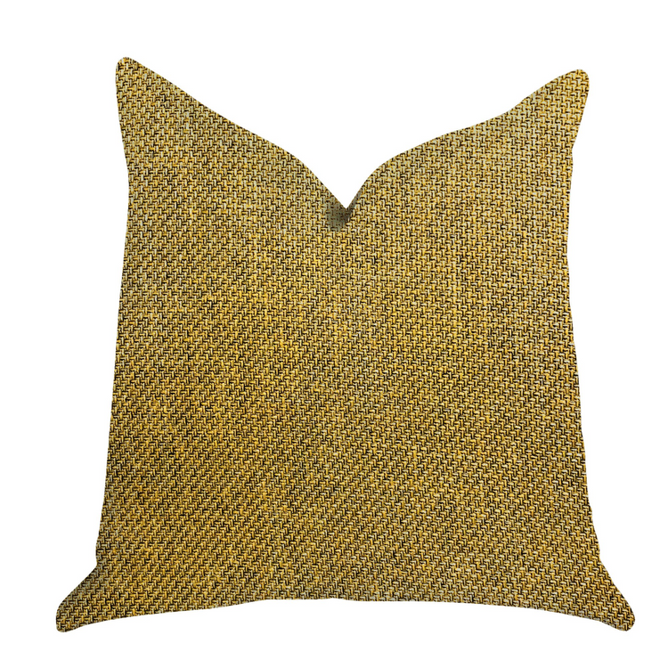 a yellow pillow with a pattern