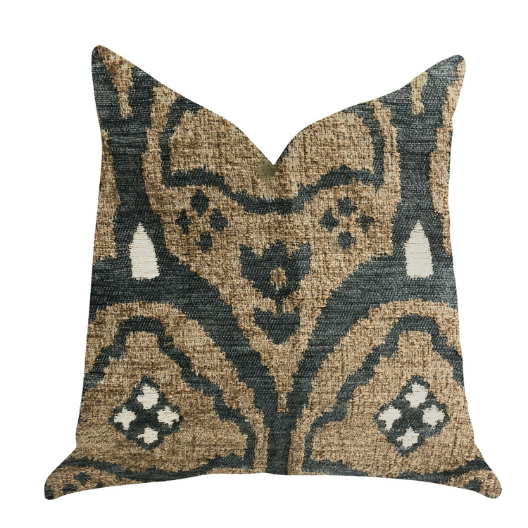 a brown and black pillow