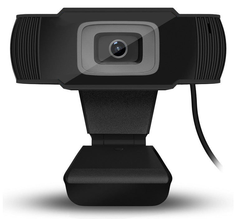 a black webcam with a black cord