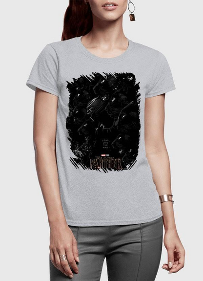 Long Live the King Black Panther Half Sleeves Women T-shirt