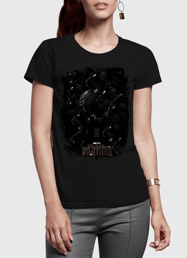 Long Live the King Black Panther Half Sleeves Women T-shirt