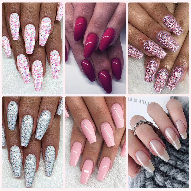 a collage of different colored nails