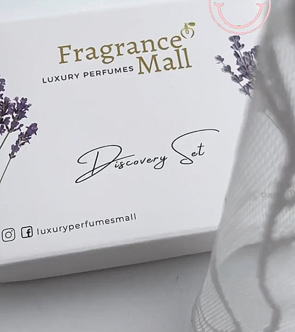 a white box with purple flowers on it