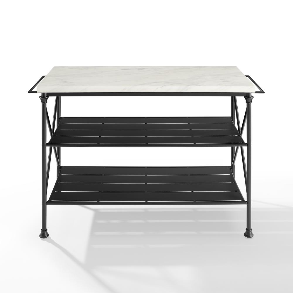 a white and black metal table