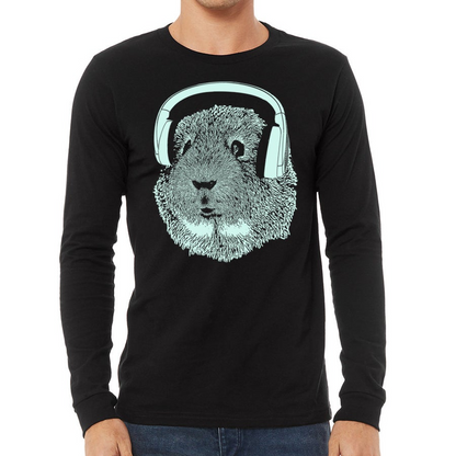 Guinea Pig Wearing Headphones Long Sleeve