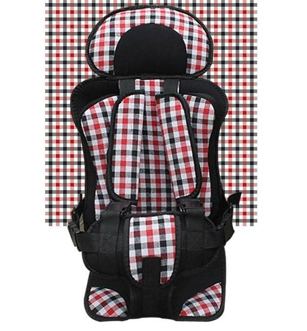 a red and black plaid backpack