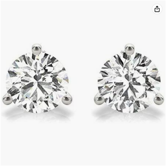 Brilliant 0.80ct Moissanite 14K White Gold Stud Earrings for Women