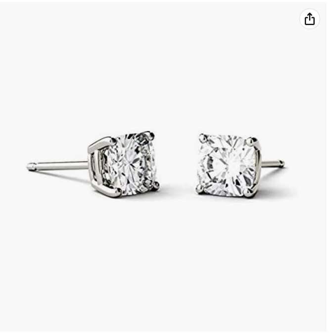 Shiny Earrings 4.5mm 0.83 Carat Moissanite Sterling Silver