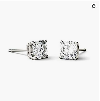 Shiny Earrings 4.5mm 0.83 Carat Moissanite Sterling Silver