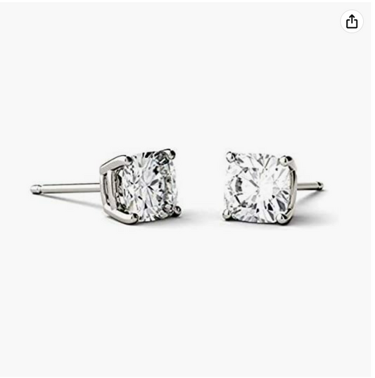 Shiny Earrings 4.5mm 0.83 Carat Moissanite Sterling Silver