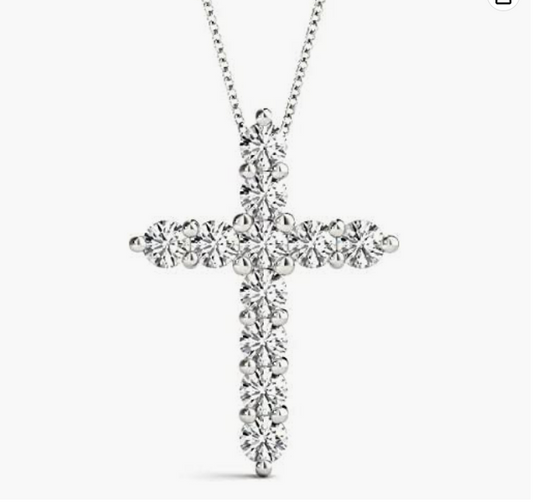 Radiant 0.55 Ct Moissanite Pendant Necklace 14K White Gold