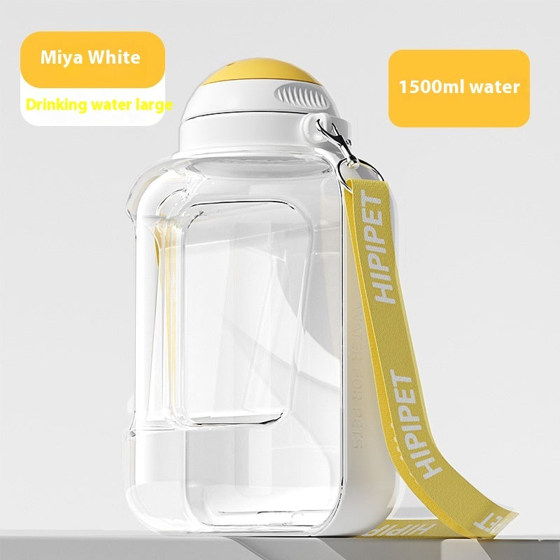 a water bottle with a yellow ribbon