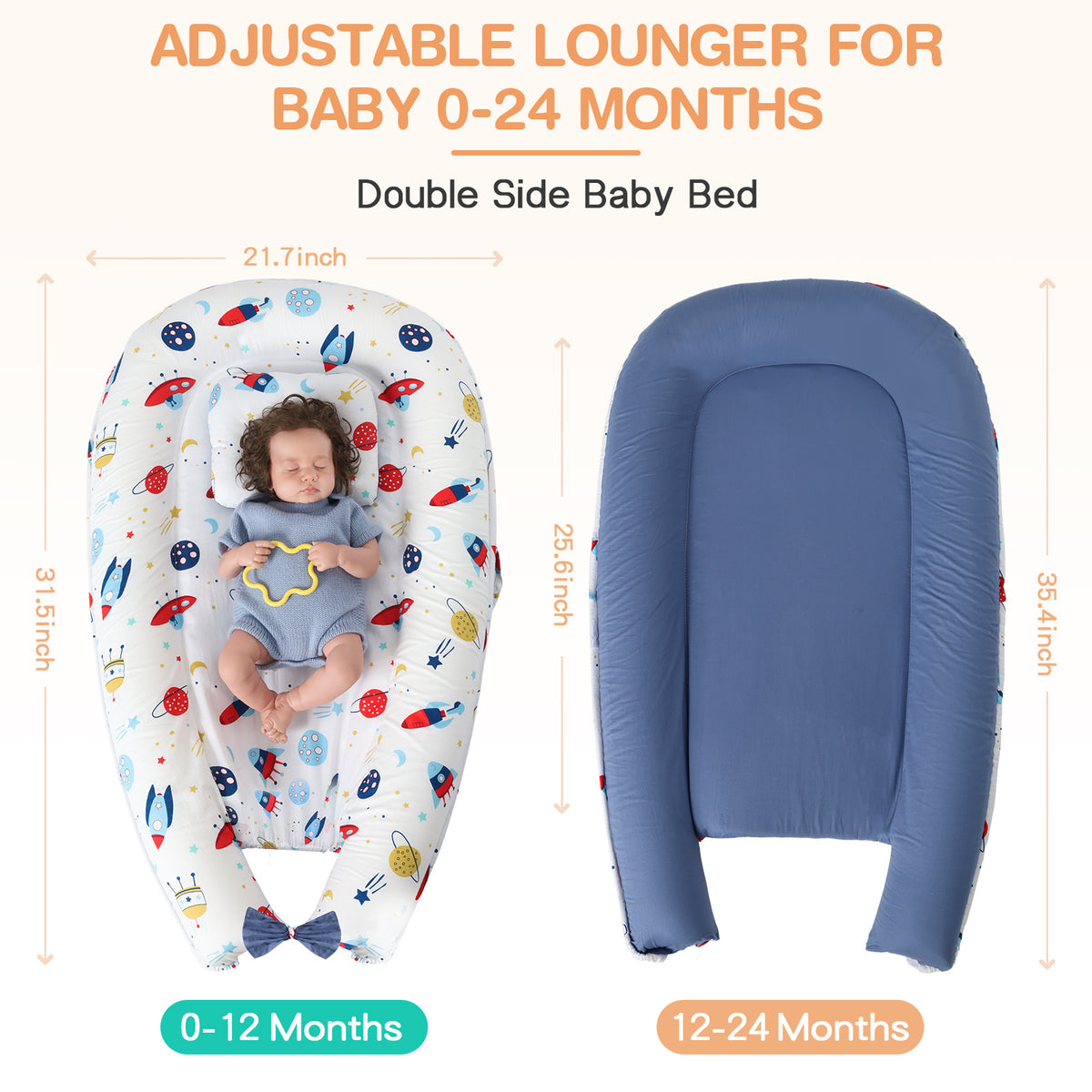 a baby in a bed