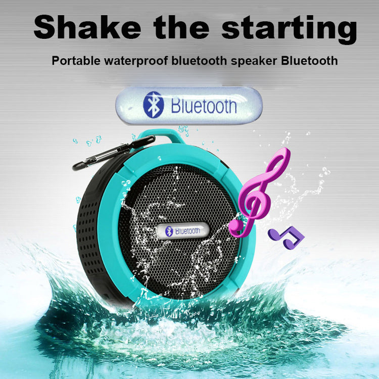 a blue speaker with a music note and a note