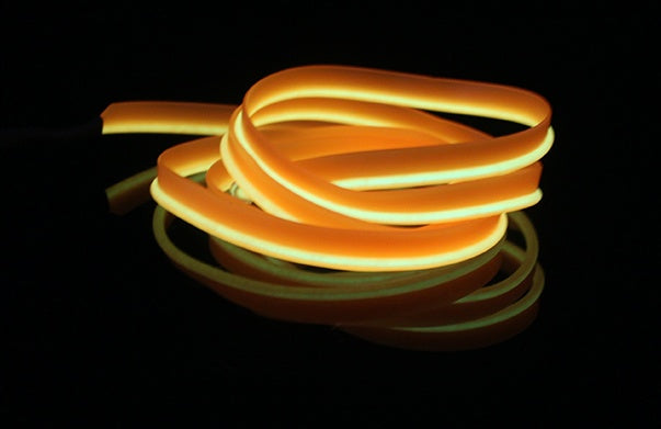 a yellow glowing light strip