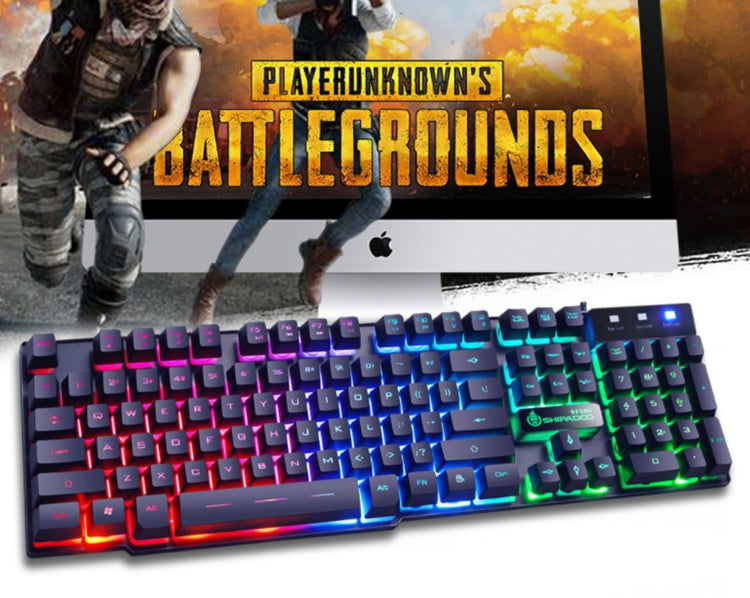 a keyboard with colorful lights
