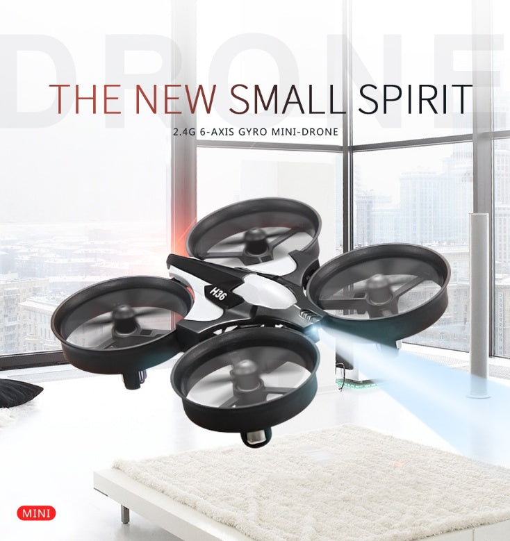 a small drone flying in the air