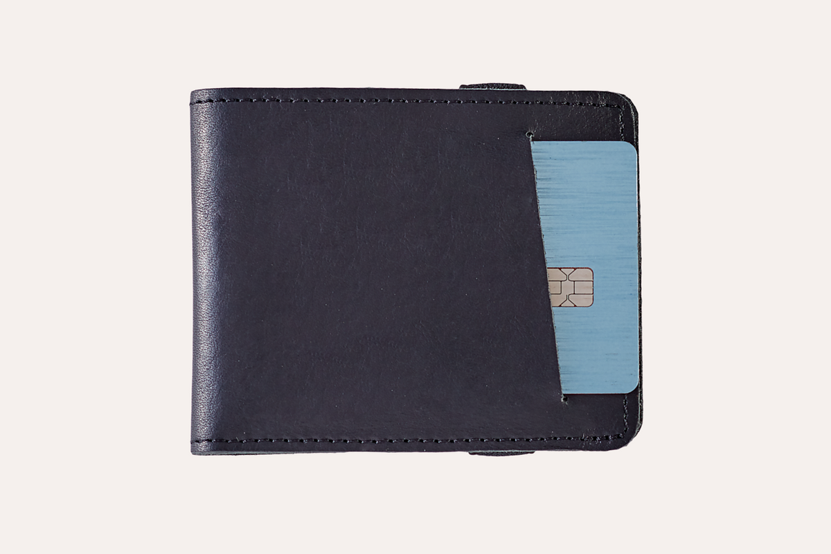 a wallet with a card in it