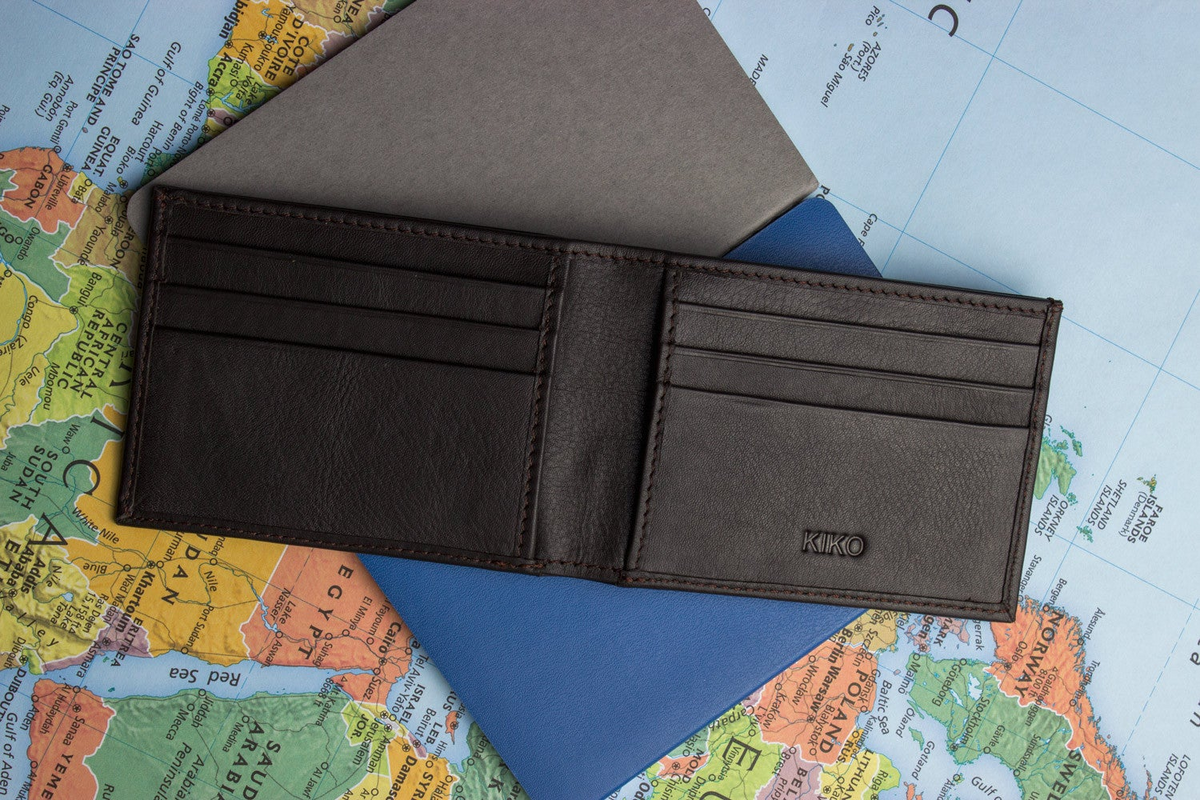 a wallet on a map