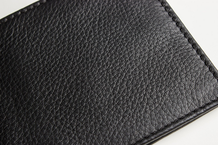 a black leather wallet