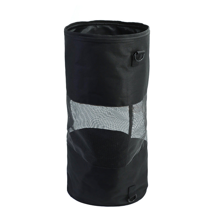 a black bag with a mesh pocket
