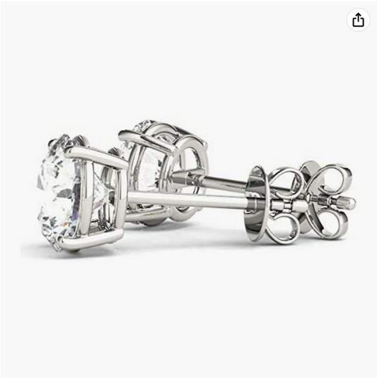 Brilliant Round-Cut 4.5mm 0.63 Carat Moissanite 925 Sterling Silver Earrings for Women