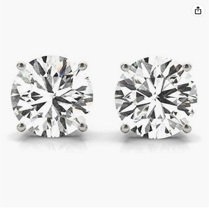 Brilliant Round-Cut 4.5mm 0.63 Carat Moissanite 925 Sterling Silver Earrings for Women