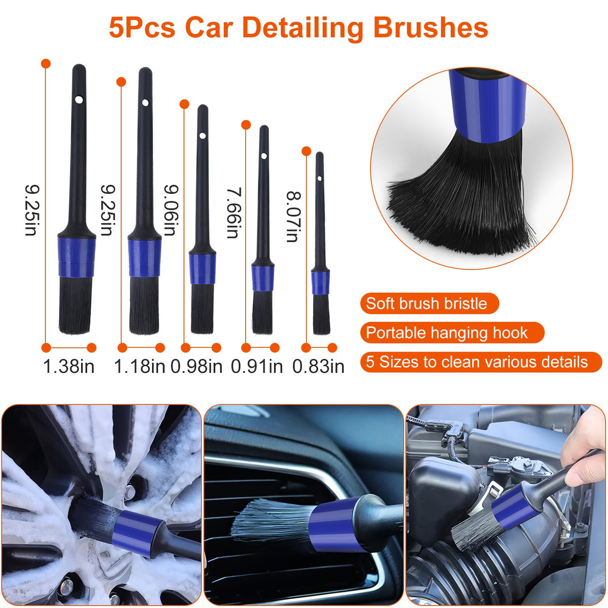 a close up of a car detailing brush