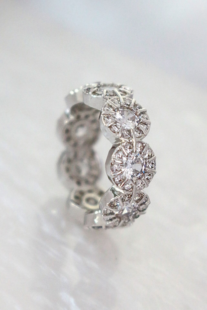 "Iris Bubbles" | 925 Silver Circle CZ Band Ring