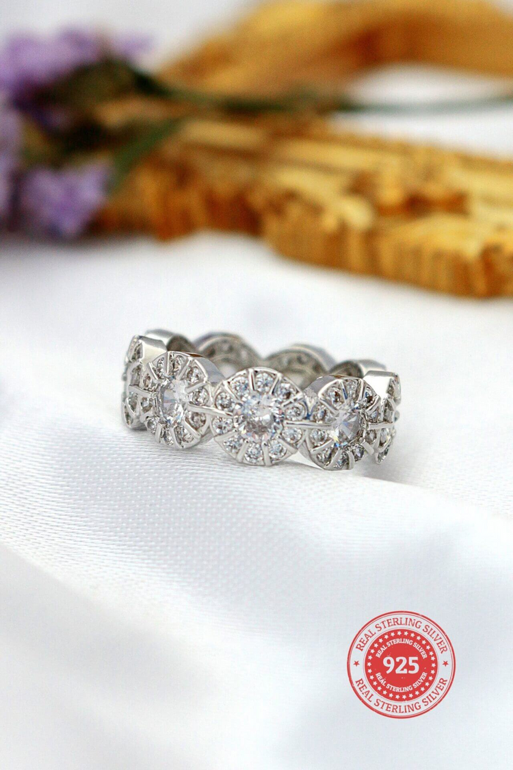 a ring with diamonds on it