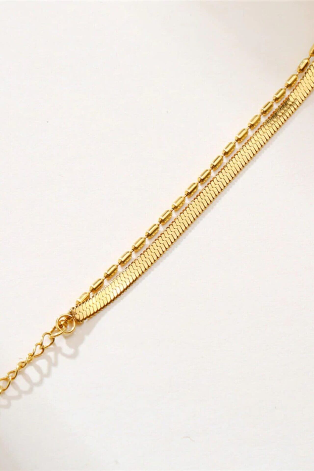 Flat Chain | 18K Two Layers Bracelet