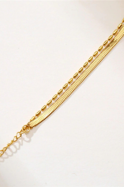 Flat Chain | 18K Two Layers Bracelet