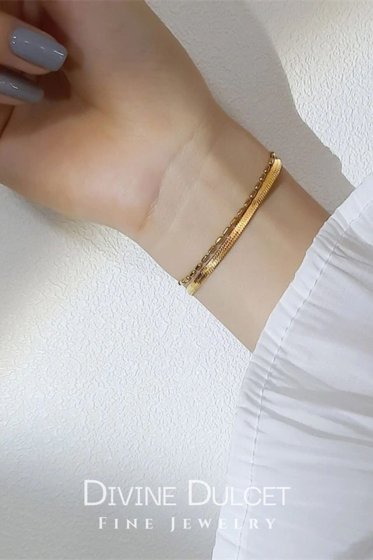 Flat Chain | 18K Two Layers Bracelet