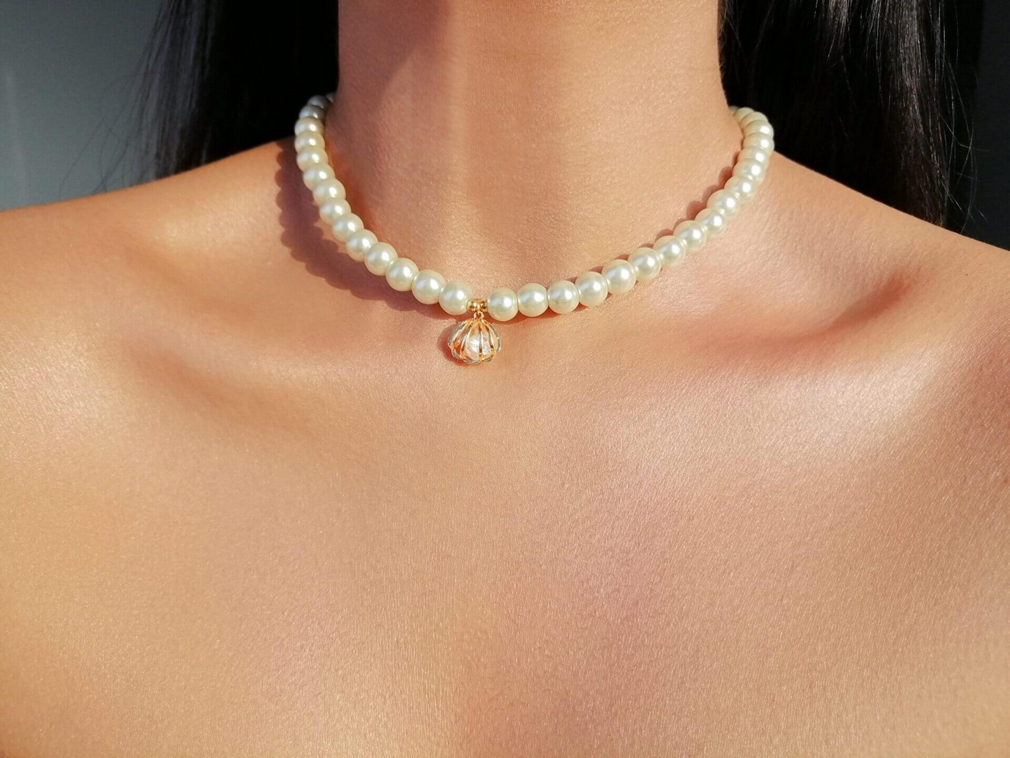 "Ocean Treasure" | 24K Czech Pearls Choker